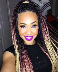 Black Box Braids With Color Tips 50 Exquisite Box Braids Hairstyles That Really Impress Box Braids Styling Box Braids Hairstyles Colored Box Braids