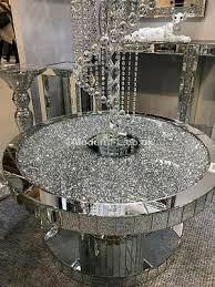 Buy coffee tables & side tables at australia's online destination for living room furniture. Crushed Diamond Mirrored Sparkle Glitz Round Coffee Table With Mirrored Base Ebay Crushed Diamonds Diamond Mirror Round Coffee Table