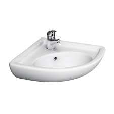 Barclay Products Corner Wall Mounted Bathroom Sink In White 4 750wh The Home Depot In 2020 Corner Wall Barclay Products Corner Sink Bathroom