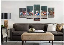 The last supper is leonardo's visual interpretation of an event chronicled in all four of the gospels (books in the christian new testament). Buy Jingtao Art 1 Jesus The Last Supper Wall Art Painting Canvas Prints Home Decoration In 5 Pieces Stretched Ready To Hang 8x12inchx2 8x16inchx2 8x20inch Grey Online In Vietnam B075qf1x4w