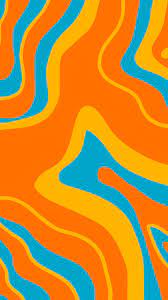 Bright Groovy Wave Pattern Art Collage Wall Retro Painting Art Wallpaper
