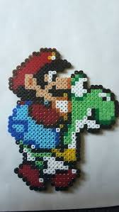 Mario Et Yoshi Aimant Perles Hama Pixel Retro Pixel Art Bead Sprite Nintendo Perler