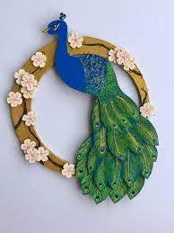 Boho Peacock Wall Art Recycled Art Etsy Peacock Wall Art Feather Wall Art Cardboard Crafts Decoration