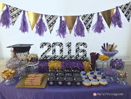 College Graduation Party College Graduation Dessert Table College Grad Candy Buffet Purple And Dessert Table Graduation Graduation Desserts Graduation Party