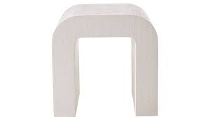 Horseshoe Ivory Lacquered Linen Side Table Reviews Cb2 Side Table Unique Materials Furniture Side Tables