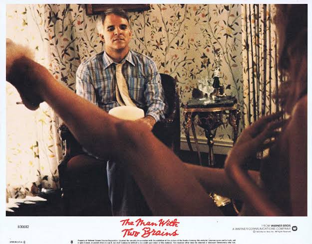 THE MAN WITH TWO BRAINS Original Lobby Card 8 Steve Martin Kathleen Turner  - MovieMem