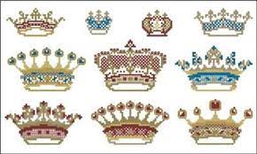 The search of embroidery patterns, cross. Victorian Crown Motifs By Pinoystitch