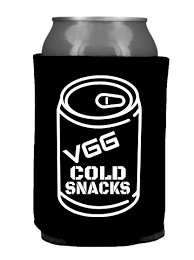 Cold snacks is a tongue and cheek way of referring to beer; Vice Grip Garage Cold Snacks Can Koozie Vice Grip Garage