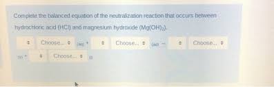 Once ignited, magnesium metal burns in air with a characteristic blinding bright white flame to give a mixture of white magnesium oxide, mgo, and. Complete The Balanced Equation Of The Neutralization Chegg Com