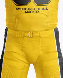 Download American Football Kit Mockup With Mannequin Front View In Apparel Mockups On Yellow Images Object Mockups