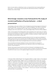 The term behavior modification refers to the process of changing someone's behavior from undesirable to desirable. Pdf Mind Design Towards A New Framework For The Study Of Mental Modification Of Human Behavior A Short Presentation Luis M Inacio Academia Edu