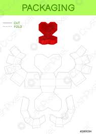 Herz Geschenkbox Verpackung Gestanzte Vorlage Design Fur Valentinstag Geburtstage Stock Vektorgrafi Crushpixel