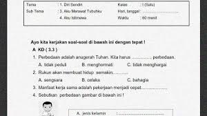 Soal Penilaian Kelas 1 Tema 1 Subtema 3 Dan 4 Kunci Jawaban Sekolahdasar Net