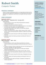 Refer to the it trainer cv example for content that indicates this evidence. Computer Trainer Resume Samples Qwikresume