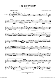 Free Joplin The Entertainer Sheet Music For Alto Saxophone Solo