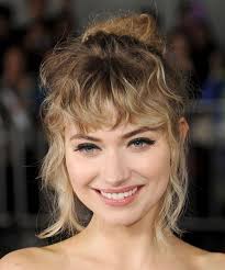 So choose your favorite short fringe hairstyles to rock this season. How To Wear The New Curly Bangs Trend Thefashionspot Curly Hair With Bangs Curly Hair Styles Hair Styles