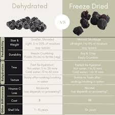 is freeze dried the same as dehydrated