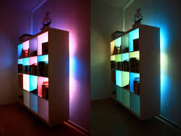 Expedit Invaders Led Ikea Expedit Shelf Ikea Shelves Color Changing Lights Bookcase Lighting