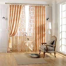 Luxury European Jacquard Light Golden Window Curtain For Living Room Luxury Curtains Living Room Curtains Living Room Luxury Curtains