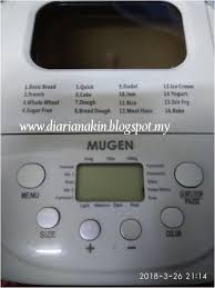 1 sudu peningkatan roti (bread imrover). Kuconteng Diari Resepi Roti Mengguna Bread Maker Jenama Mugen