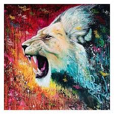 Full Square Round Diamond Painting Kit Animal Roaring Lion 5d Diy Diamond Embroidery Home Decoration Picture Mosaic Rhinestone Needlework In 2020 Watercolor Lion Lion Painting Colorful Lion