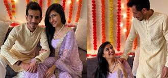 The bride in the images can be seen looking beautiful in her red lehenga while the cricketer opted for a cream colored sherwani. Yuzvendra Chahal Gets Engaged To Youtuber Dhanashree Verma