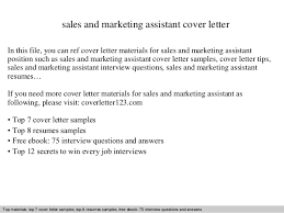 Sales And Marketing Assistant Cover Letter