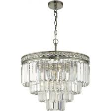 Dar Lighting Group Dar Vya0438 Vyana 4 Light 4 Tier Pendant Satin Nickel And Crystal Ceiling Pendant Crystal Ceiling Light Light Fittings
