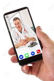 This service, secure messaging, supplies providers and their care teams with. E Health Hand Of A Man Holding Smartphone Mobile Phone With Calling Icon In Here Phone Song Camera And Messaging And Live Chat Ith Doctor On Screen On White Stock Photo Picture And Royalty Free Image Image