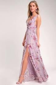 Garden Meandering Lavender Floral Print Maxi Dress In 2020 Printed Maxi Dress Floral Print Maxi Dress Floral Maxi Dress