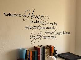 Welcome To Our Home Where Wall Decal Wall Quotes Decals Vinyl Wall Decal Quote Family Wall Decals Quotes