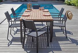 Cette table de jardin aux lignes simples et en métal grise s'harmonisera parfaitement avec des chaises de style indus. Mobilier De Jardin Bois Et Metal Entre Design Et Raffinement Le Blog