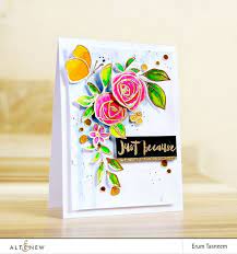 Video Card With Vibrant Bamboo Rose Vine Altenewblog Com Cards Handmade Altenew Cards Greeting Cards Handmade