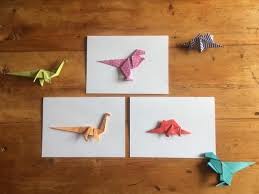 Dinosaur Origami Card Brontosaurus Stegosaurus Trex Birthday Card Handmade Card I Miss You Card Thank You Card Congratulations Origami Cards Cards Handmade Dinosaur Origami