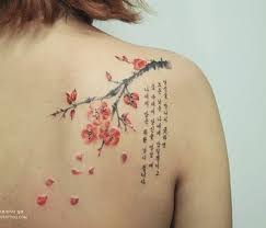 Simple But Beautiful Cherry Blossom Tattoo On The Shoulder The Small Branch With Cherry Blossoms Is Ac Blossom Tattoo Small Shoulder Tattoos Beautiful Tattoos