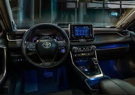 2019 Toyota Rav4 Xse Interior With Ambient Blue Lighting Rav4 Hybrid Toyota Rav4 Hybrid Toyota Rav4