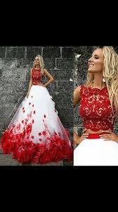 White prom dresses from top brands that are guaranteed authentic designer gowns, in stock, and free shipping in the u.s. Two Piece Red And White Prom Dress White Prom Dress Long Cute Prom Dresses Prom Dresses Two Piece