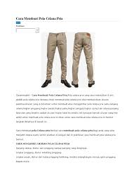 Pada video kali ini saya ingin membagikan cara memendekan lingkar pesak celana jeans yang kepanjangan, silahkan di simak dan semoga bermanfaat. Cara Membuat Pola Celana Pria
