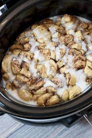 Crock Pot Cinnamon Roll Casserole Wishes And Dishes Recipe Breakfast Crockpot Recipes Crockpot Breakfast Brunch Recipes