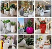 [Hot Item] Wholesale Custom Outdoor Landscape Large Big Garden Indoor Hotel Shopping Mall Modern Art Home Decoration Fiberglass FRP Planter Vase ...