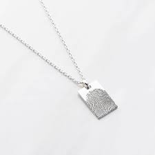 square fingerprint necklace for men