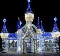Giant 3D LED Iron Frame Christmas Castle Light Decorative Landscape Motif Light Decorations for Christmas Outdoor Street Park