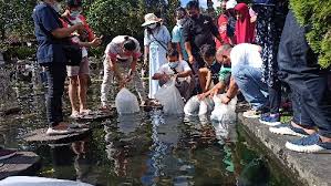 Putri suastini koster saat memberikan pandangan pada buku puisi gajah mina hasil kolaborasi penyair, dewa putu sahadewa, dan perupa made gunawan (sumber: Hadirkan Ny Putri Koster Buku Puisi Gajah Mina Diluncurkan 23 Februari 2021 Lenteraesai Id