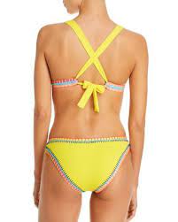 Platinum Inspired By Solange Ferrarini Neon Yellow Whipstitched Triangle Bikini Top 100 Exclusive Women Bloomingdale S In 2021 Triangle Bikini Top Triangle Bikini Platinum Inspired By Solange Ferrarini