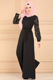 Modaselvim Tulum Kollari Pul Payetli Tulum 6602m108 Siyah Harika Model Fashion Dresses Muslim Fashion Hijab Fashion