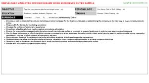 chief marketing officer cv resume sample