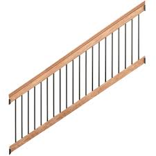 Wolf home products offers a variety of deck & porch railing systems for your outdoor space. Deckorail 8 Ft Aluminum Cedar Tone Southern Yellow Pine Deck Stair Railing Kit 419236 The Home Depot