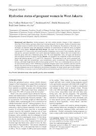 Check spelling or type a new query. Pdf Hydration Status Of Pregnant Women In West Jakarta