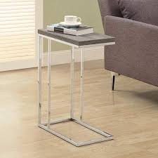Monarch Accent Table Dark Taupe With Chrome Metal Walmart Com Metal Accent Table Modern End Tables Accent Table