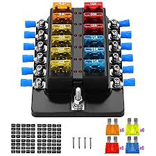 Quality 12 volt standard blade fuse holder box car 6 fuses alarm wiring relays. Amazon Com Kohree 12 Way 12v Blade Fuse Block 12 Volt Automotive Fuse Box Holder Waterproof With Negative Bus 5a 10a 15a 20a Fuse Panel Led Indicator For Auto Rv Car Boat Marine Truck